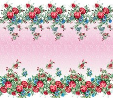 Принт на ткани - Шиповник розовый фон