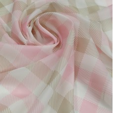 Органза матовая Виола розовая клетка