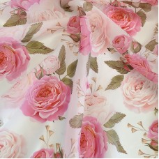 Органза матовая Виола с красивыми Розами