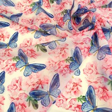 Органза матовая Виола с принтом розовая Азалия Органза матовая Виола с принтом розовая Азалия