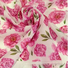 Органза матовая Виола с цветочным принтом Пионы Органза матовая Виола с цветочным принтом Пионы