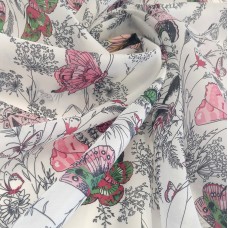 Органза матовая Виола с полевыми бабочками Органза матовая Виола с полевыми бабочками