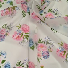 Органза матовая Виола с принтом розово голубая гортензия Органза матовая Виола с принтом розово голубая гортензия