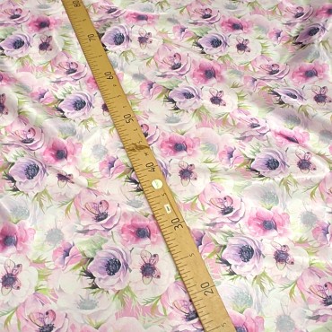 Атлас с блеском Кристалл с бабочками на анемонах