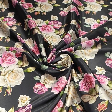 Атлас с блеском Кристалл с красивыми розами