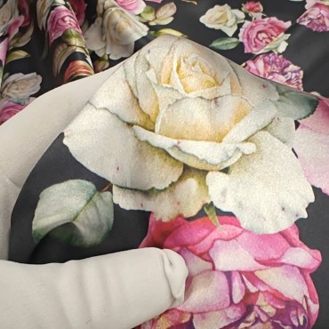 Атлас с блеском Кристалл с красивыми розами