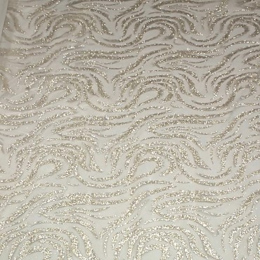 Фатин с глиттером платина 