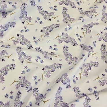 Поплин плательный с красивым рисунком сирени Поплин плательный с красивым рисунком сирени