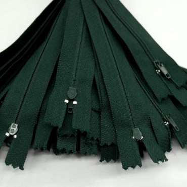 Молния неразъемная 20 см - цвет темно зеленый